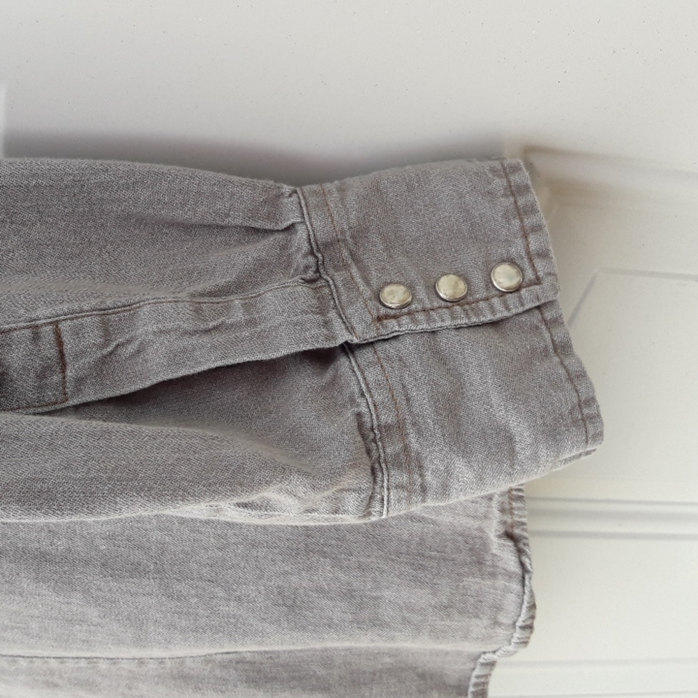 Women's Wrangler Shirt Gray Denim Large - Picture 8 of 12